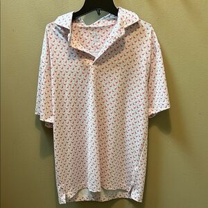 Rhoback Men's Polo Size Medium Flamingo Print NWOT